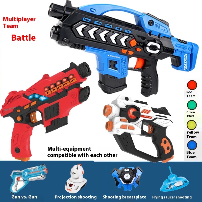 Laser Battle Toy Gun With Projector (Duck Hunt Game Gun) Line-to-line Battle Pistol Toy